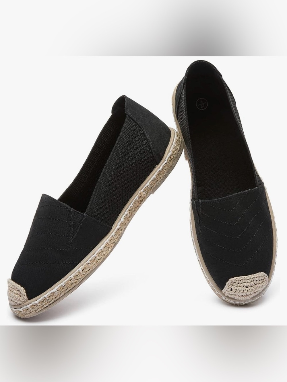 Women’s Black Espadrille Slip-On Shoes